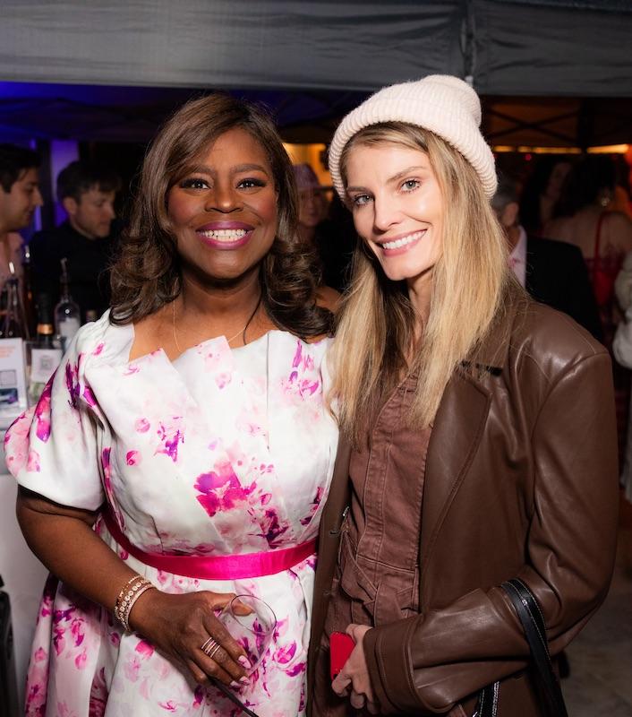 retta and caitlin bassett celebrate with tequila don julio rosado at rettas annual pink party