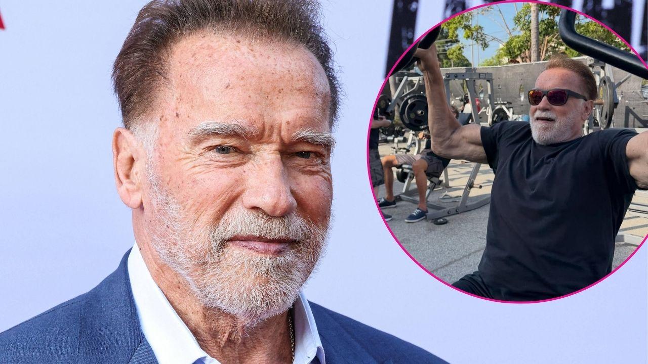 Split photo of Arnold Schwarzenegger