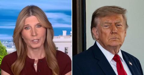 Photo of Nicolle Wallace and Donald Trump.