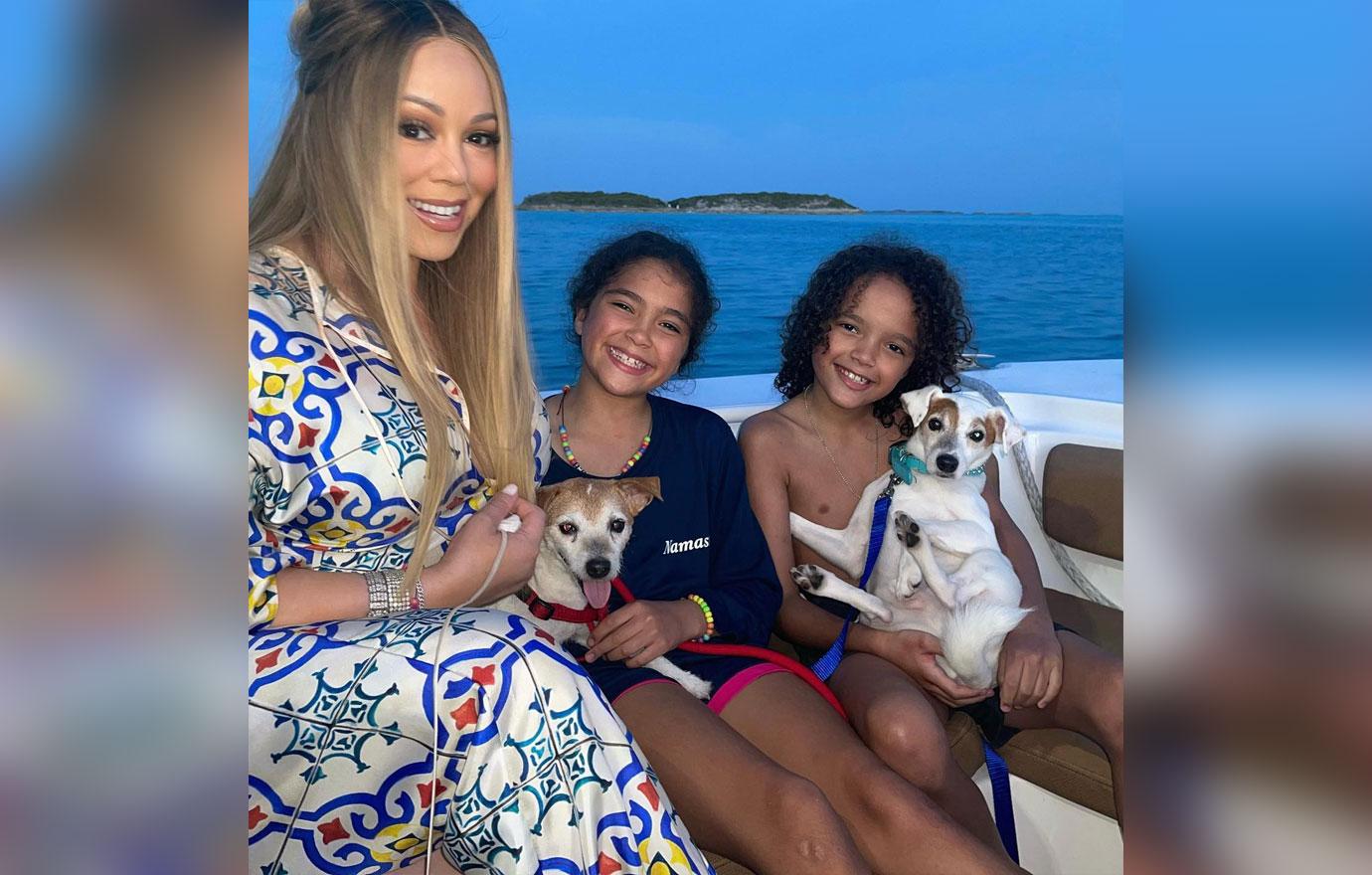 mariah carey spends time with her children at amusement park