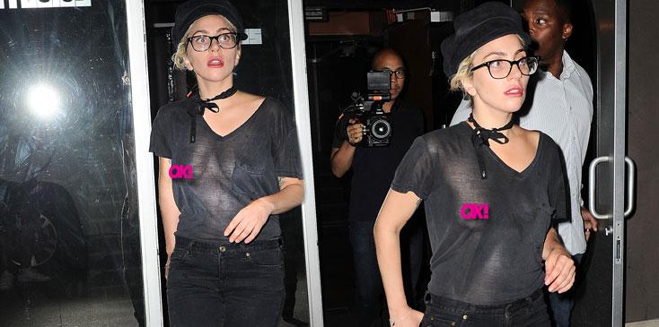 Lady Gaga flashes underboob and NIPPLE as she goes braless in