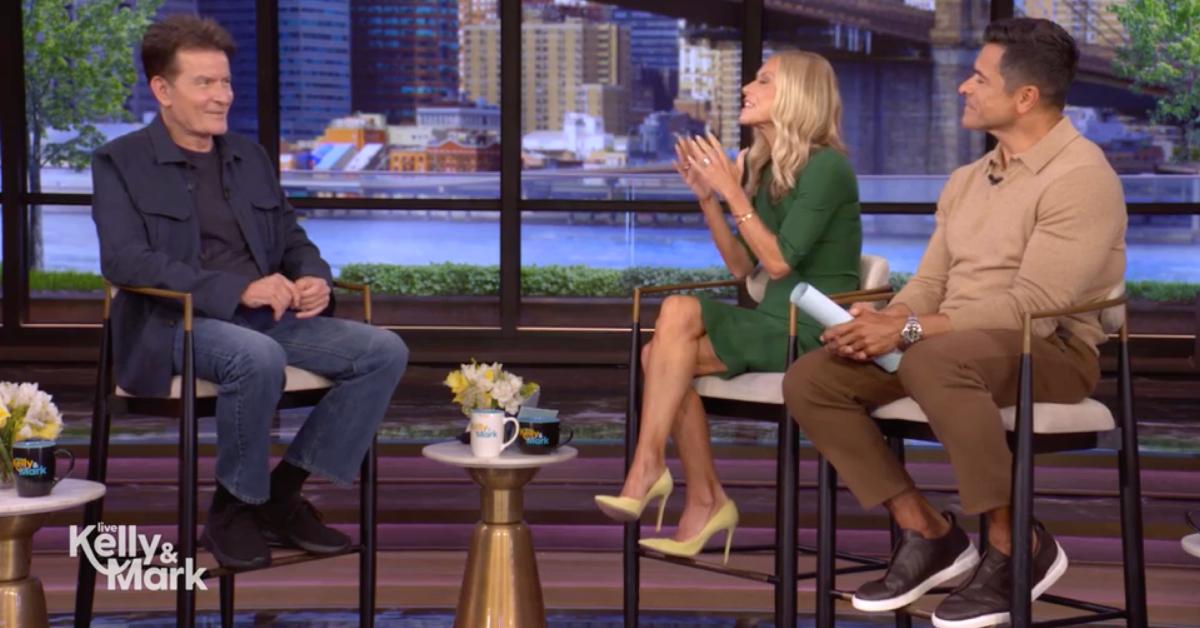 Image of Charlie Sheen recalled an intervention his family held for him during an appearance on 'Live With Kelly and Mark.'