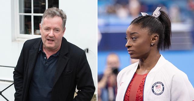 piers morgan slams simone biles decison withdrawal olympics mental health issues joke