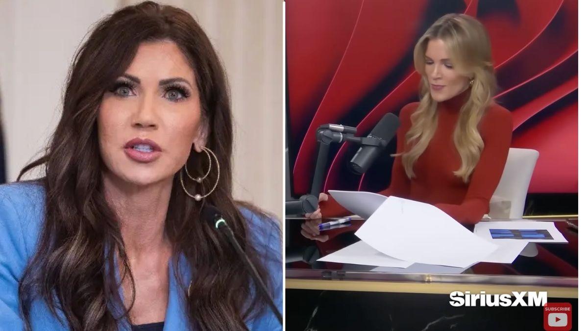 image split of Kristi Noem and Megyn Kelly