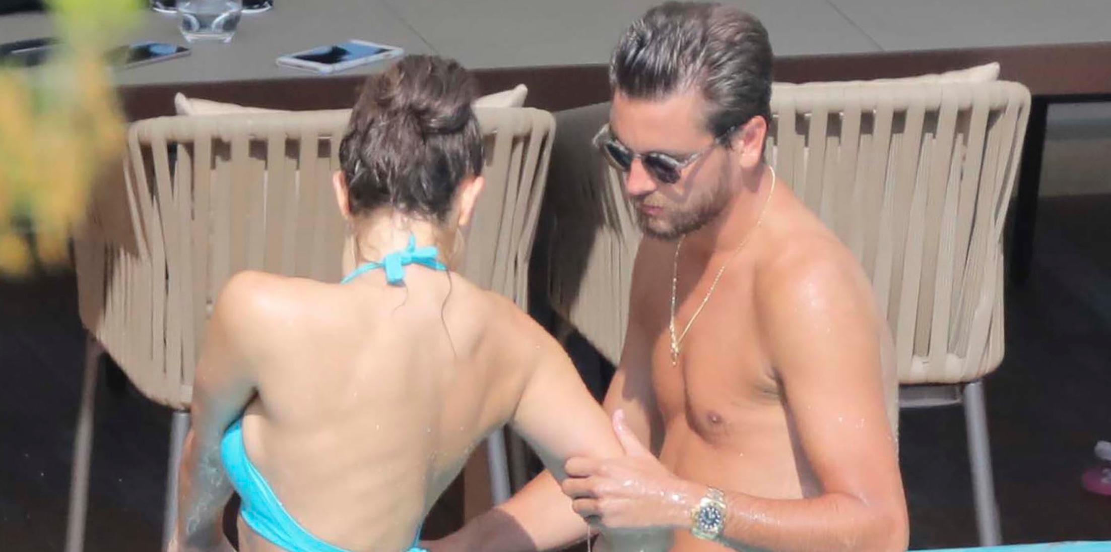 Scott Disick Having fun in the Pool with Unidentified Girls in Cannes