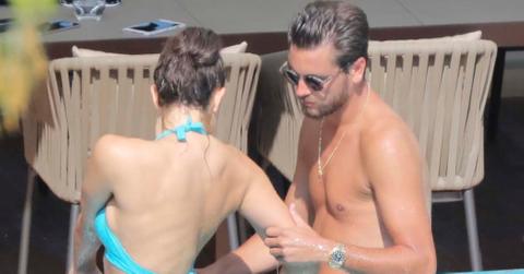Scott Disick Having fun in the Pool with Unidentified Girls in Cannes