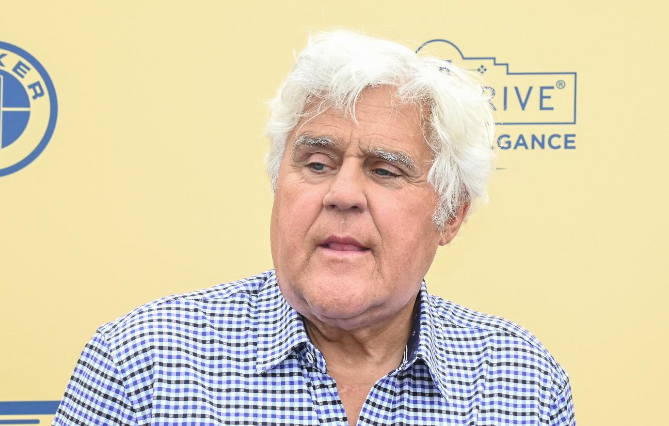 jay leno  dons eye patch facial injuries falling down hill