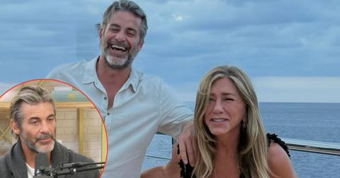 Split photo of Jim Curtis and Jennifer Aniston