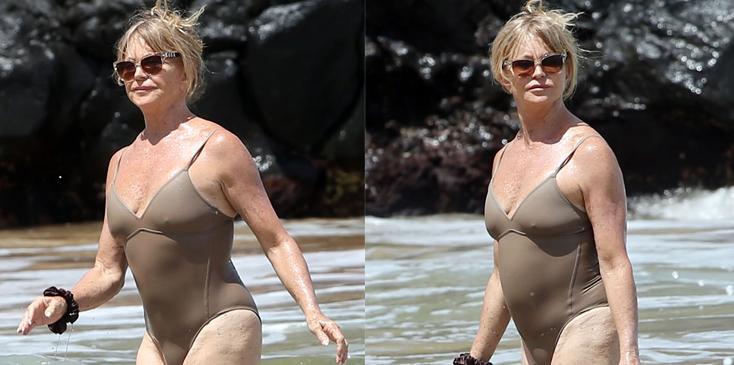 Golden Goldie Kate Hudson s Mom Hawn Looks Hot In Swimsuit At 70