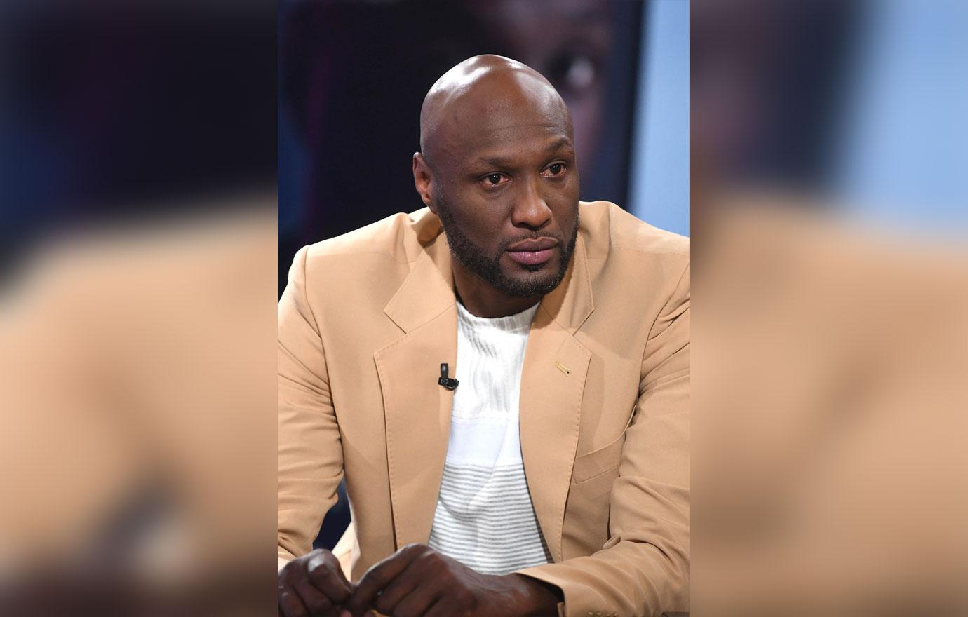 Lamar Odom Wearing Beige Blazer