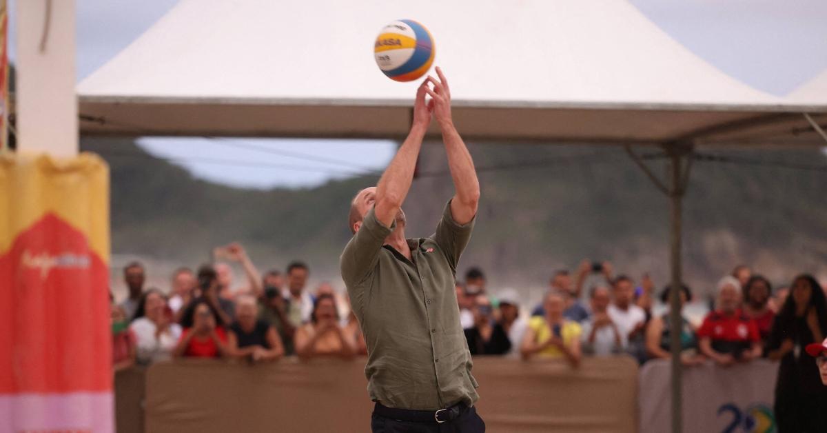 Photo of The royal played volleyball with kids during his trip to Brazil.