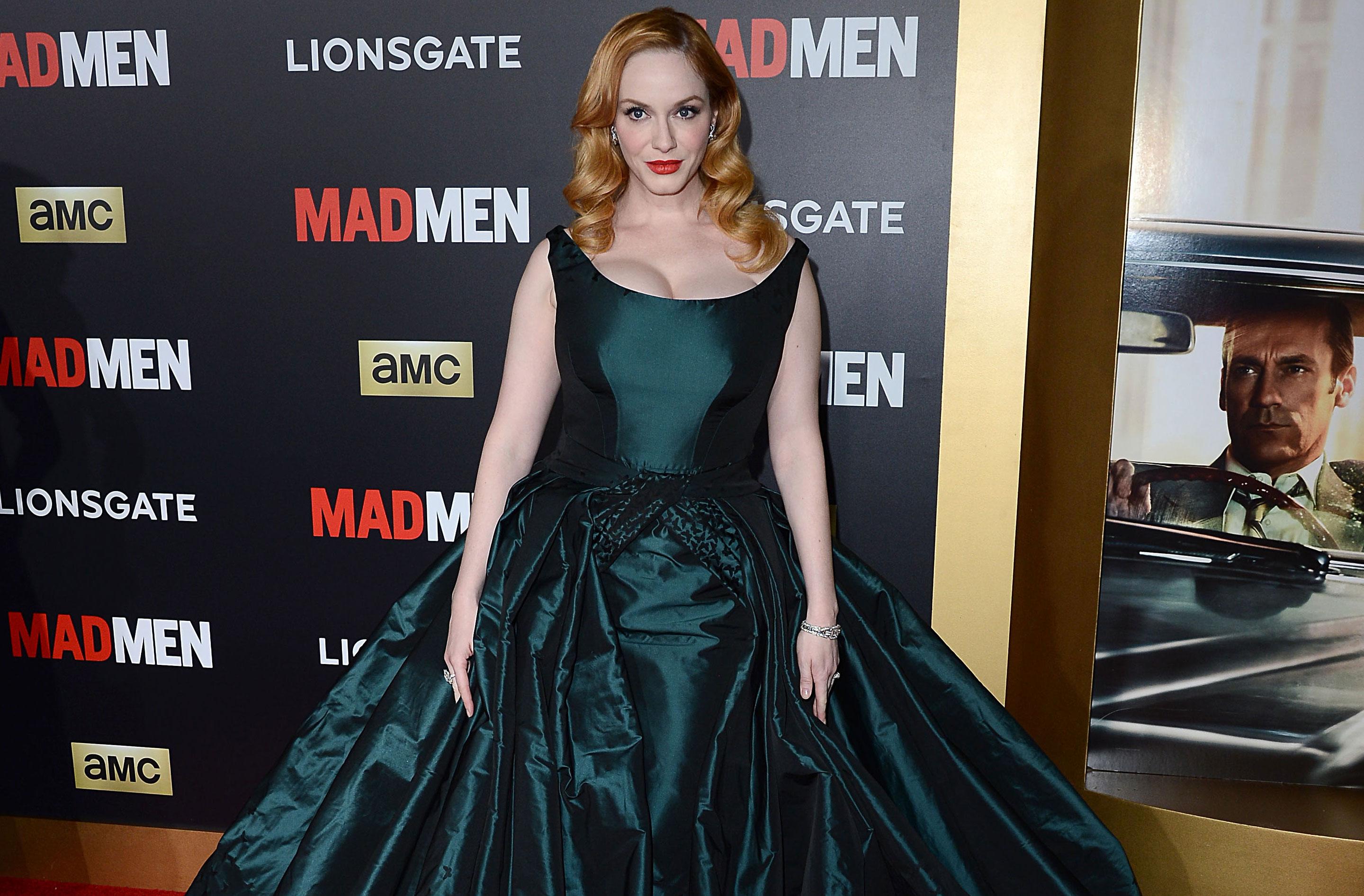 christina hendricks black dress