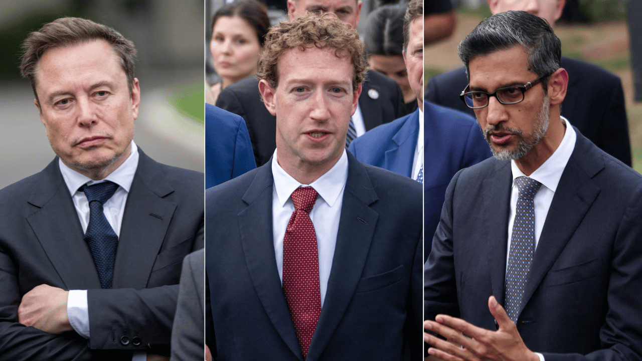 Elon Musk;  Mark Zuckerberg; Sundar Pichai