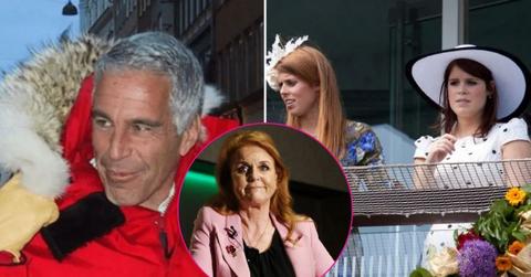image split of Jeffrey Epstein Sarah Ferguson princesses beatrice and Eugenie