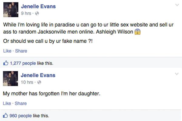 Jenelle evans facebook feud