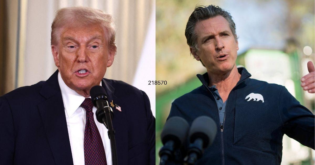 image of Gavin Newsom asked his followers to pray for President Donald Trump on social media.