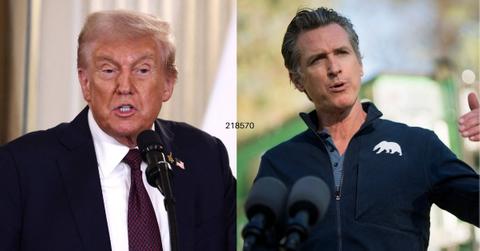 image of Gavin Newsom asked his followers to pray for President Donald Trump on social media.