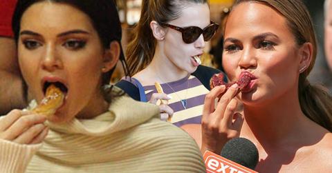 Models eating junk food