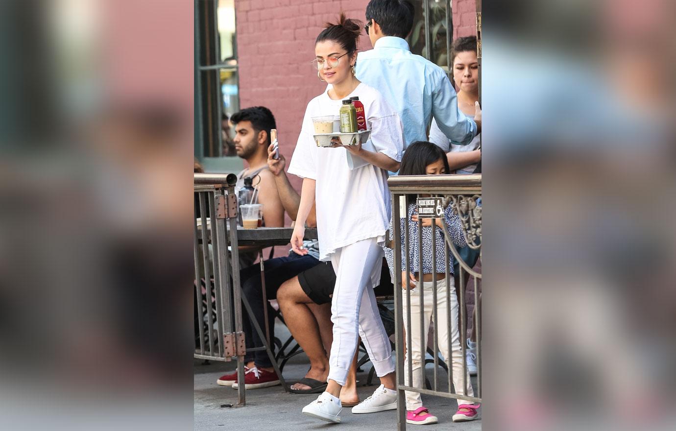 Selena Gomez Gets Coffee On Labor Day