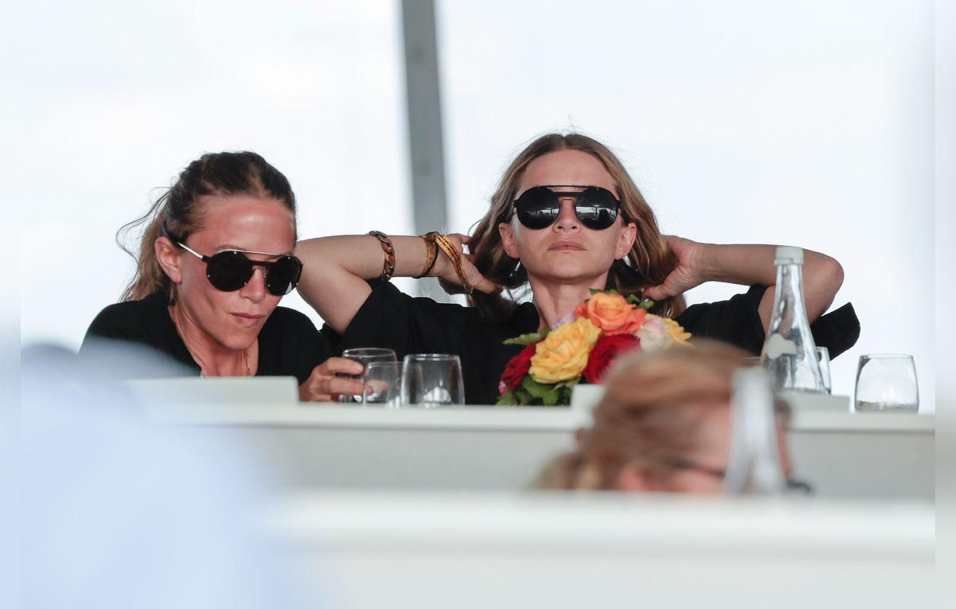 Mary Kate And Ashley Olsen Hang Out Together At Horse Race In France