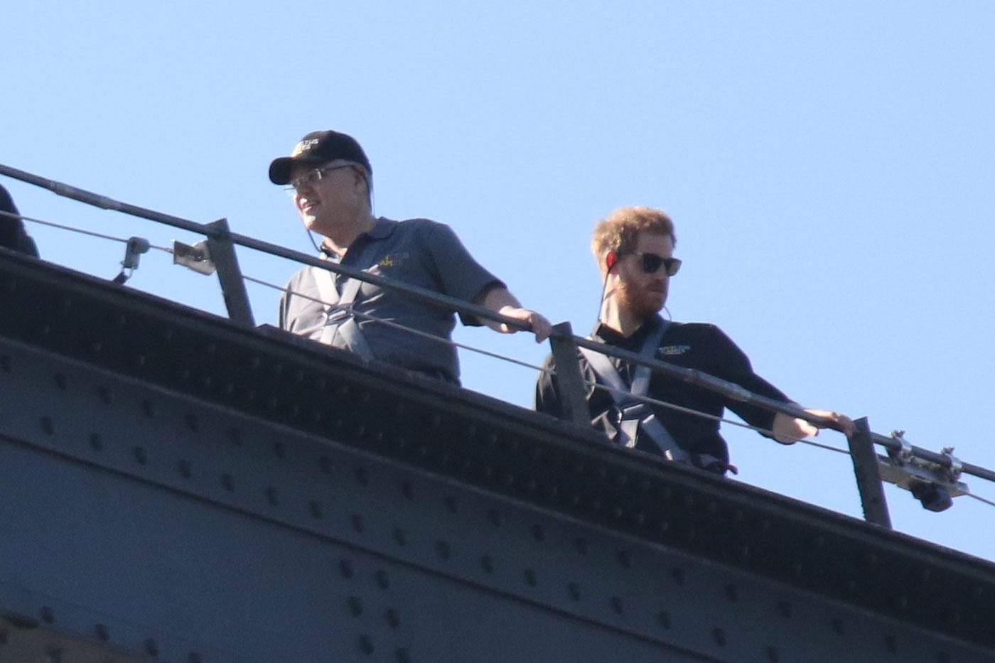 Prince Harry climbs Sydney Harbour Bridge &#8211; cropped photos