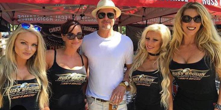 Brad pitt blonde women motorcycle show california hr