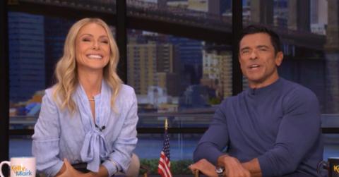 Image of Kelly Ripa and Mark Consuelos discussed the New York City marathon.