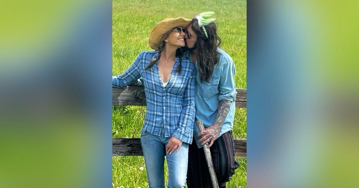 image of The couple is enjoying their time together at the 'Bedazzled' star's estate in England.