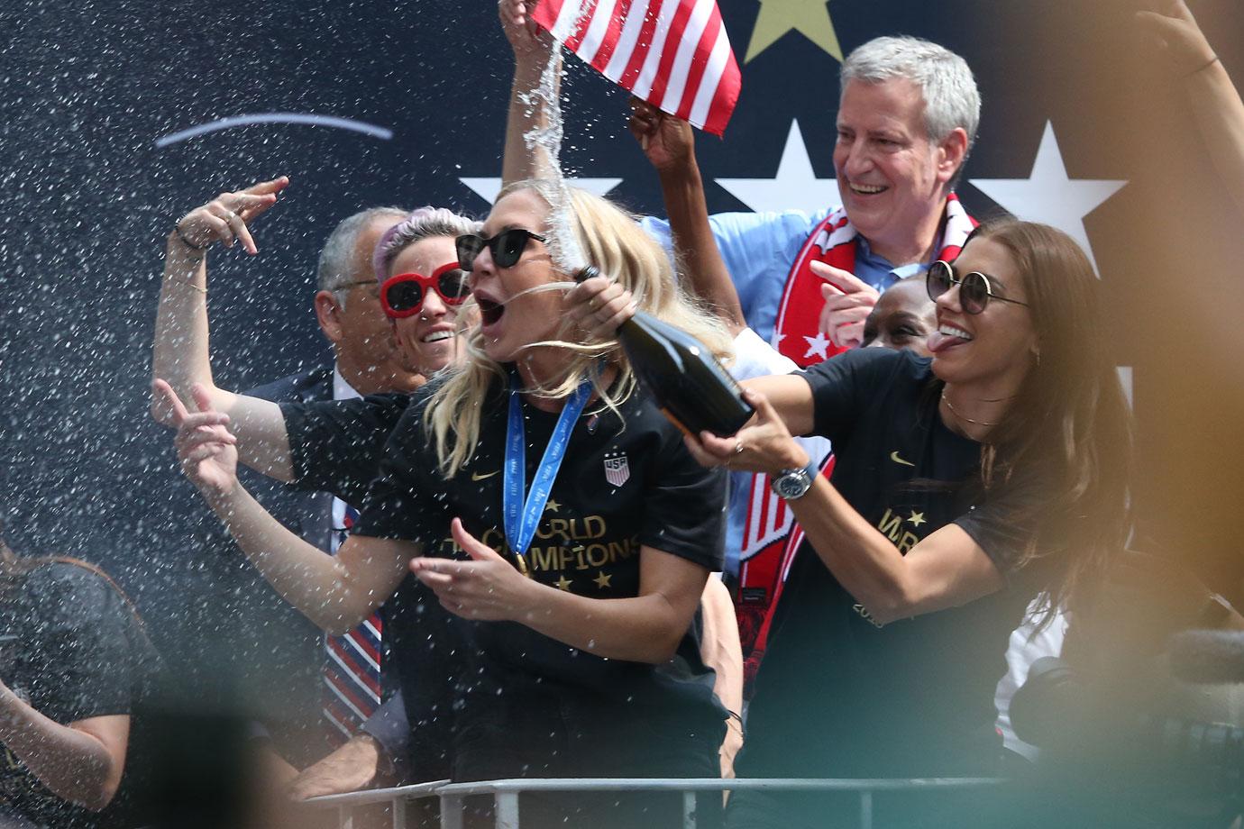 womens soccer tickertape parade champagne