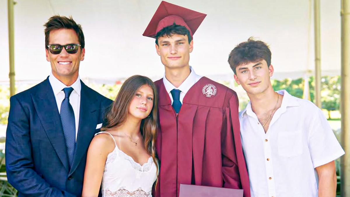 Photo of Tom Brady, Vivian Brady, Jack Moynahan and Benjamin Brady