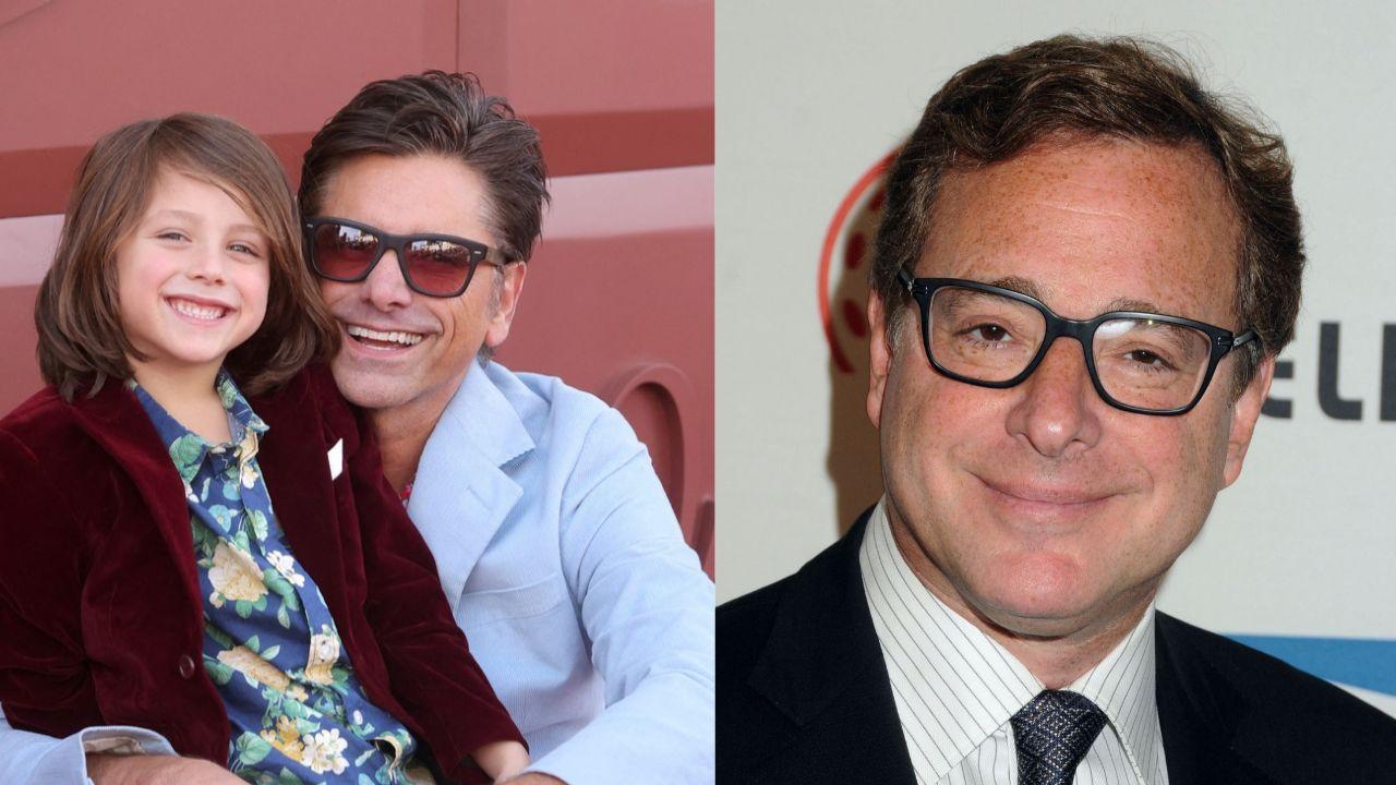 Split image of Billy Stamos with John Stamos, and Bob Saget.