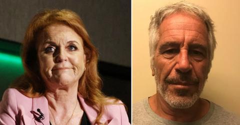 Split photo of Sarah Ferguson and Jeffrey Epstein.