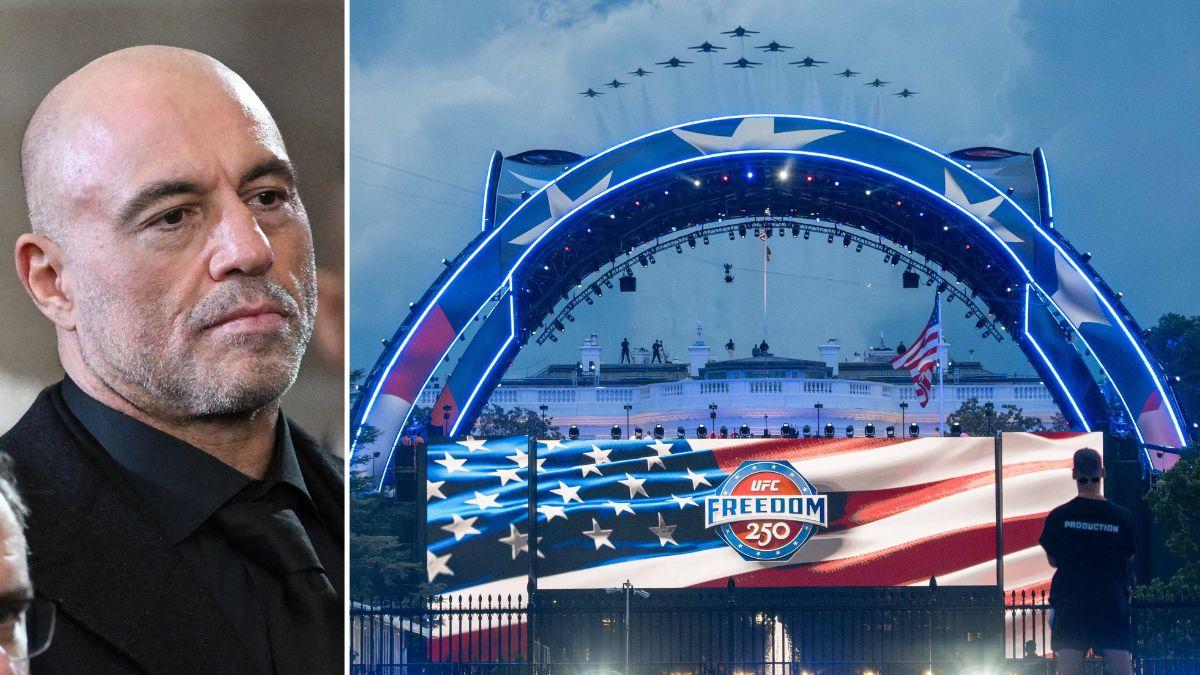 Composite photo of Joe Rogan and the White House UFC event.