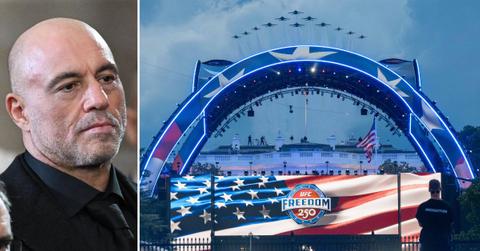Composite photo of Joe Rogan and the White House UFC event.