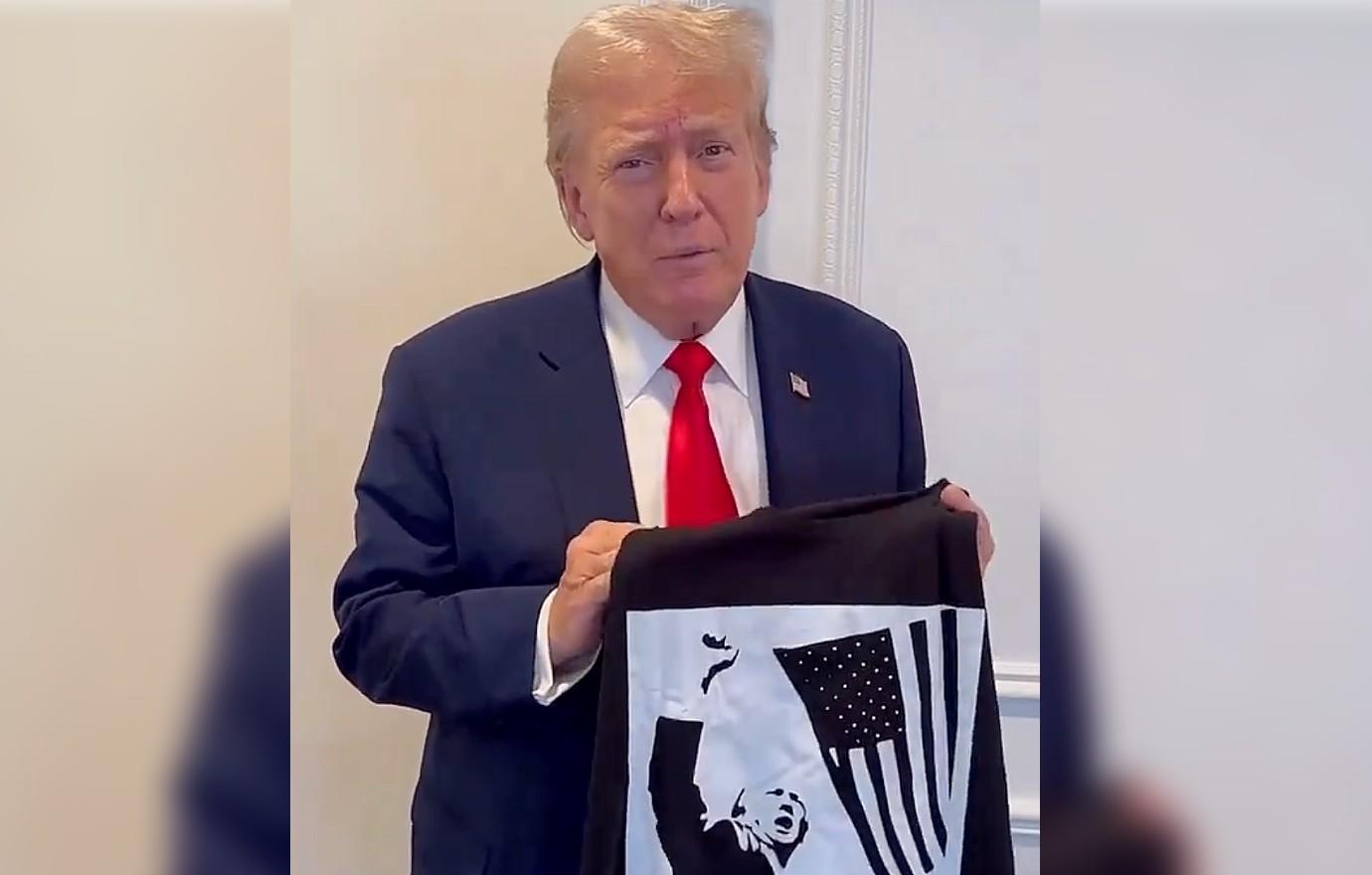 donald trump slammed promoting t shirt stage assassination attempt