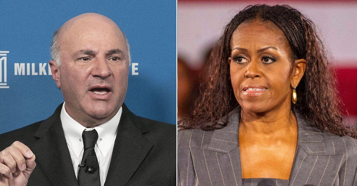 Composite photo of Kevin O'Leary and Michelle Obama