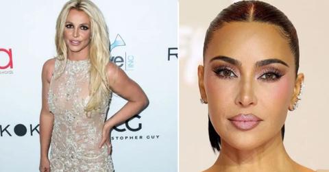 image split of Britney Spears and Kim kardashian