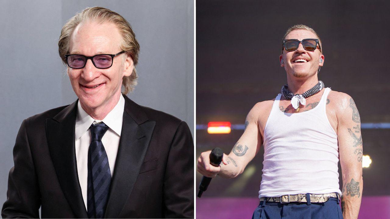 Split image of Bill Maher and Macklemore