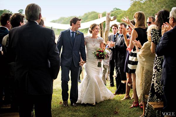 SNL's Seth Meyers beams with stunning bride Alexi Ashe in new wedding  photos