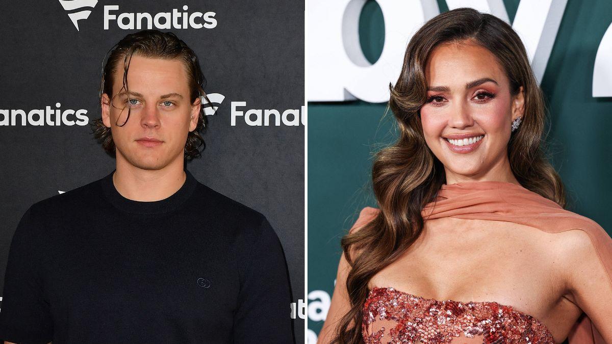 Composite photo of Joe Burrow and Jessica Alba.