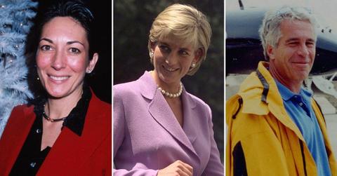 photo of Ghislaine Maxwell, Princess Diana and Jeffrey Epstein