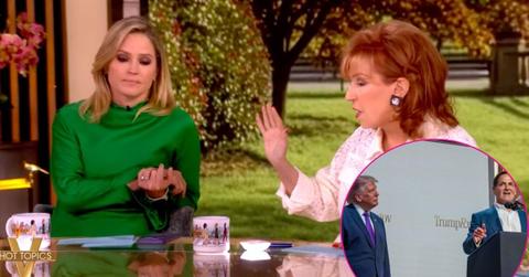 Composite photo of Donald Trump, Mark Cuban, Sara Haines and Joy Behar