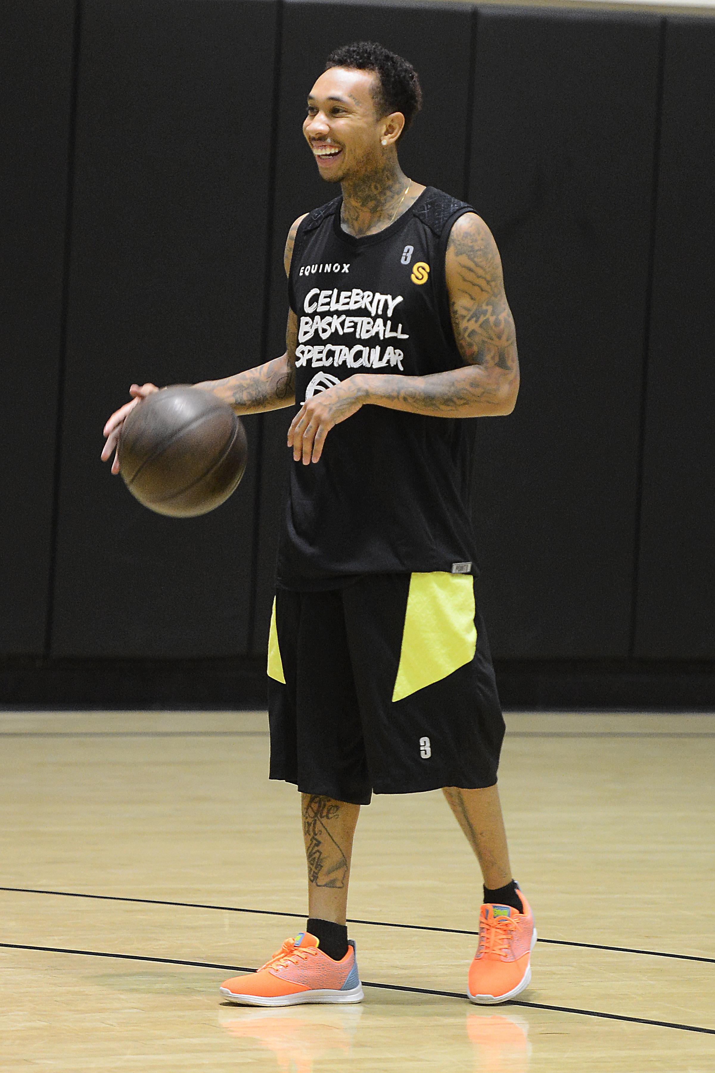 Tyga Plays in The Celebrity Basketball Spectacular Game