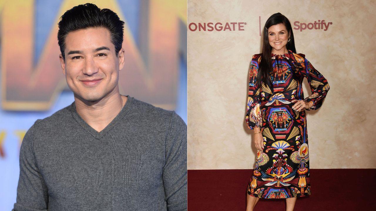 Split image of Mario Lopez and Tiffani Thiessen