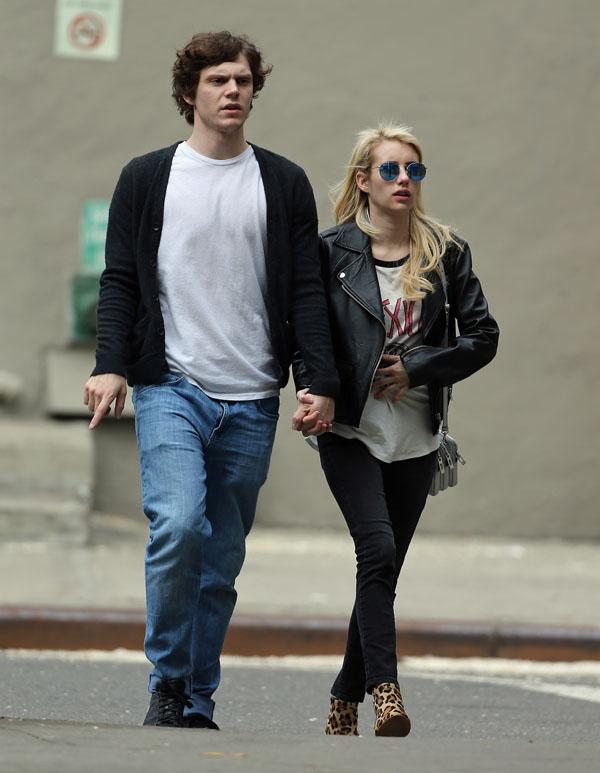 EXCLUSIVE: Emma Roberts and Evan Peters spotted holding hands while grabbing lunch together in New York City.