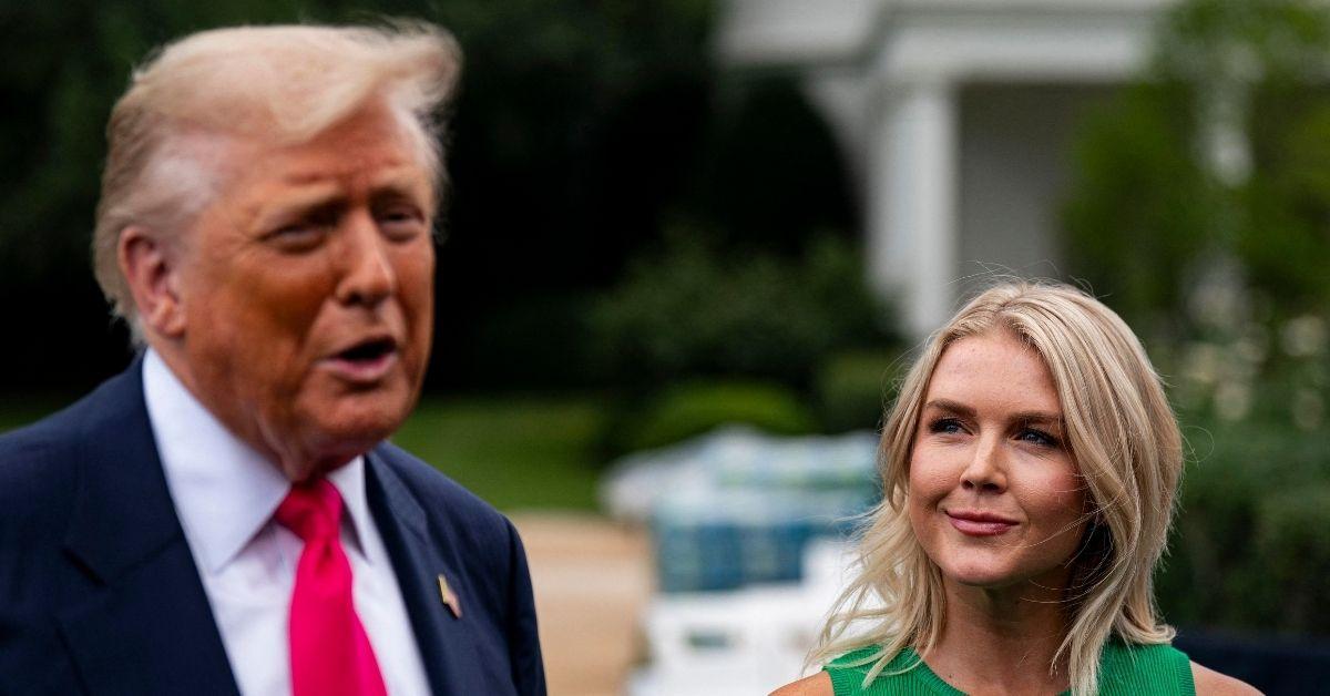 image of The president complimented Karoline Leavitt's face and lips during the rally.