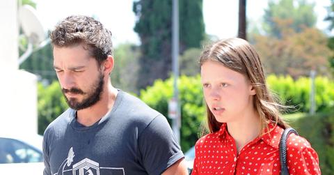 shia labeouf carries baby disneyland mia goth