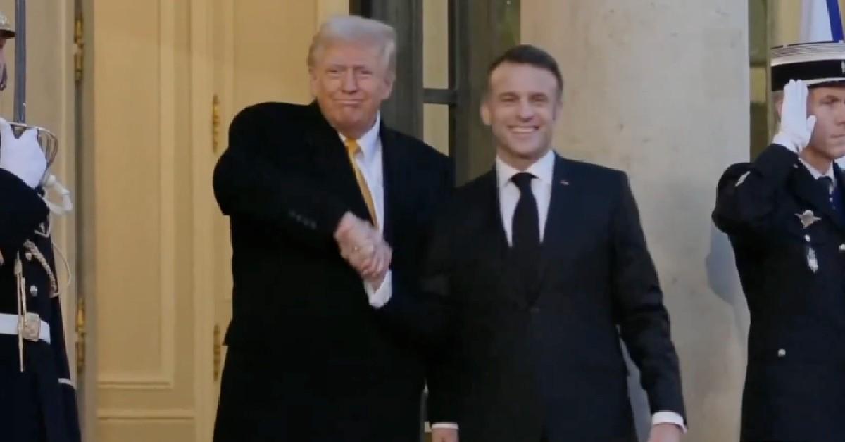 donald trump handshake french president emmanuel macron watch