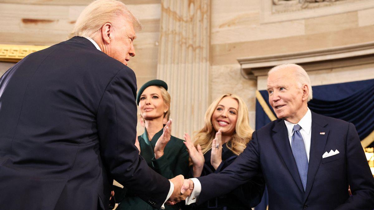 Image of The Easter craft table turned into a Joe Biden jab.