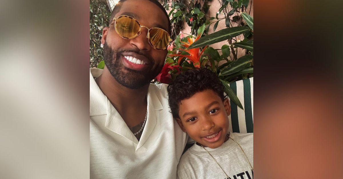 A photo of Tristan Thompson and son Prince.